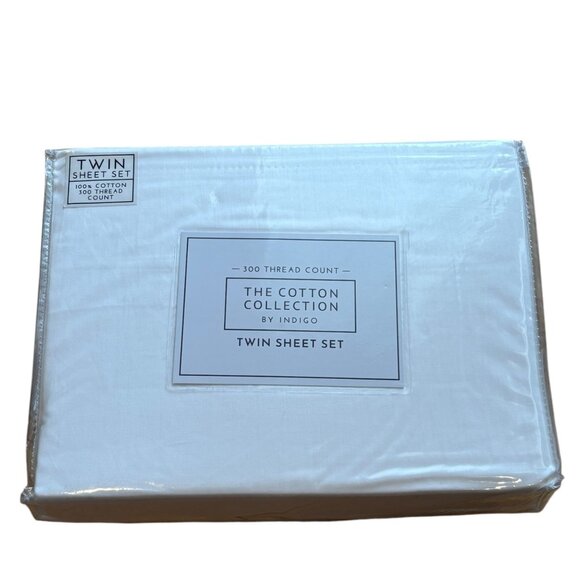 Luxury 300 Thread Count Twin Sheet Set - 100% Cotton - The Cotton Collection By - Picture 1 of 2